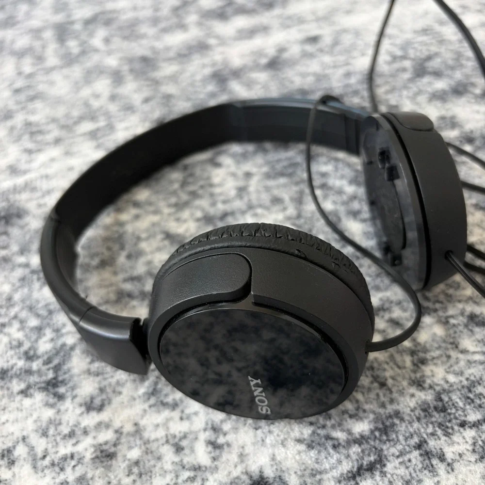 Sony 1-7-1 Wired Headphones Lot of 2 Unisex OS Black Folding On-Ear Tested Works
